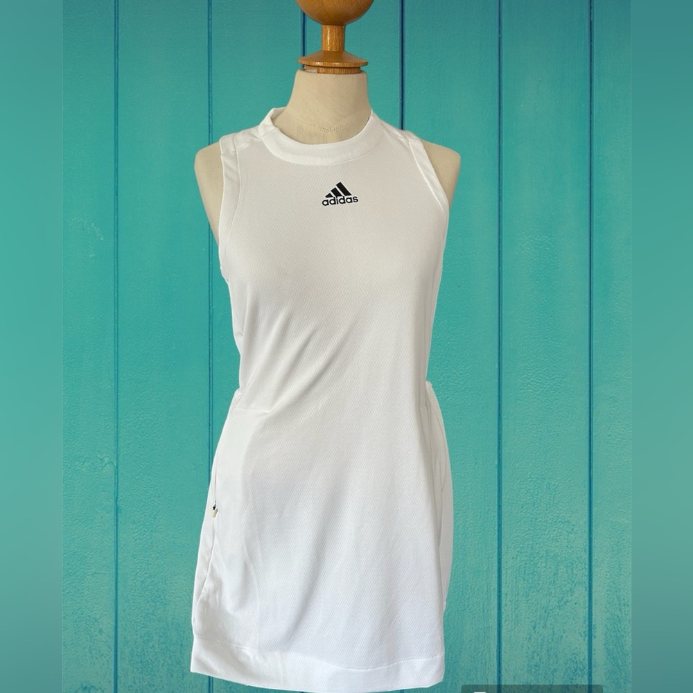 EUC Adidas tennis sport dress sz Small Climalite zip up pockets